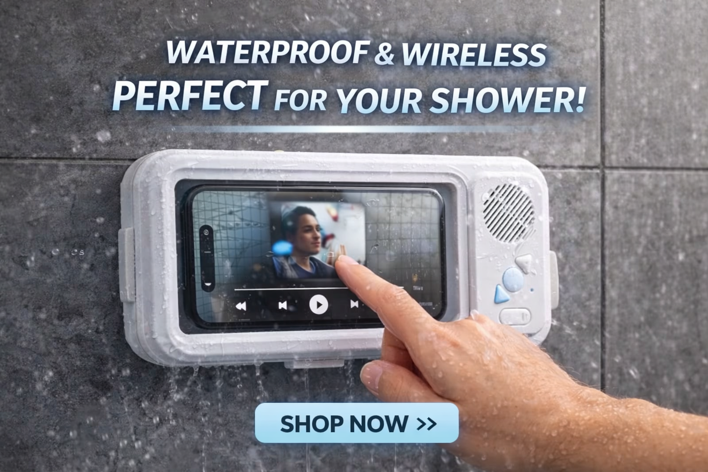 Waterproof Bluetooth Speaker Phone Holder For Bathroom And Shower